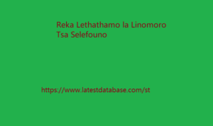 Reka Lethathamo la Linomoro Tsa Selefouno 1