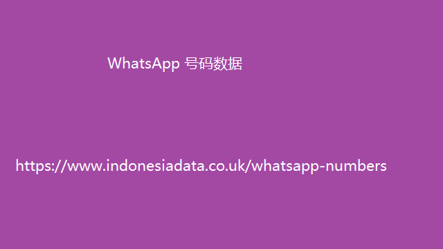 WhatsApp 号码数据 